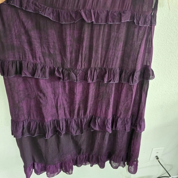 VTG Carole Little Sheer Maxi Dress Sz 8 Purple Ruffles Pad Dead Stock Y2k Tiered - Picture 7 of 14